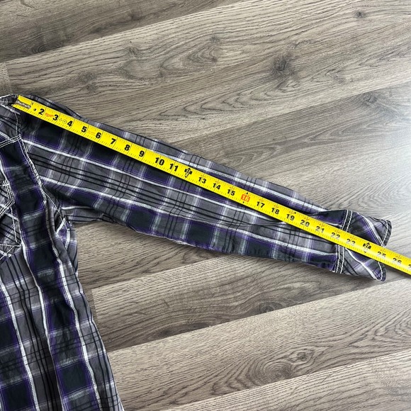 BKE Snap Button Up Shirt Mens Large Western Stitching Plaid Pockets‎ - Picture 9 of 9